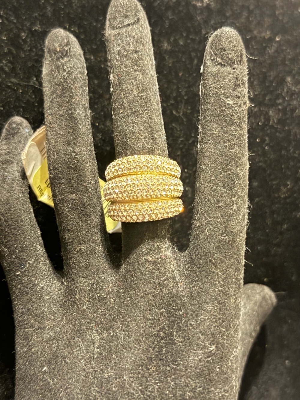 Michael Kors Gold Crystal Triple-Band Pavé Ring